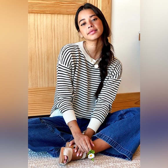 EMERSON FRY CAROLYN SWEATER - BLACK STRIPE ORGANIC - Picture 3 of 5